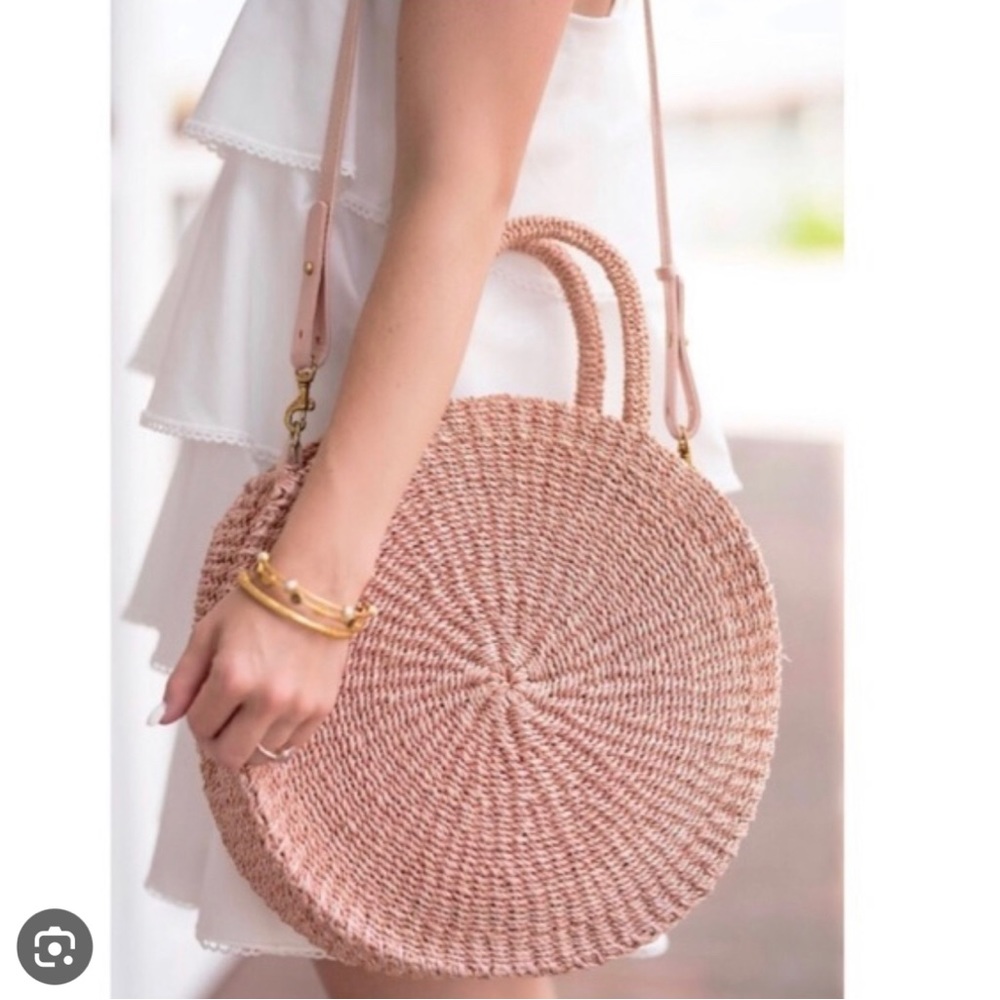 Clare V Alice Straw Bag ~ Pink